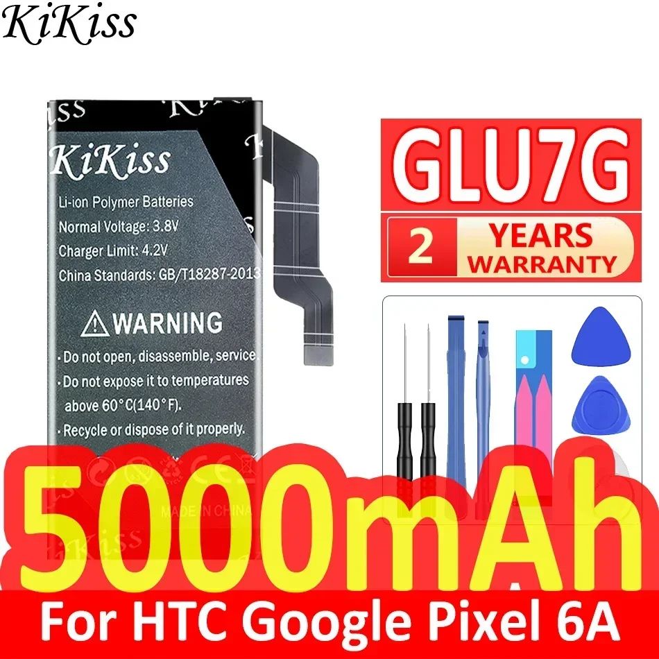 

Мощный аккумулятор KiKiss 5000 мАч GLU7G для HTC Google Pixel 6A 6 A