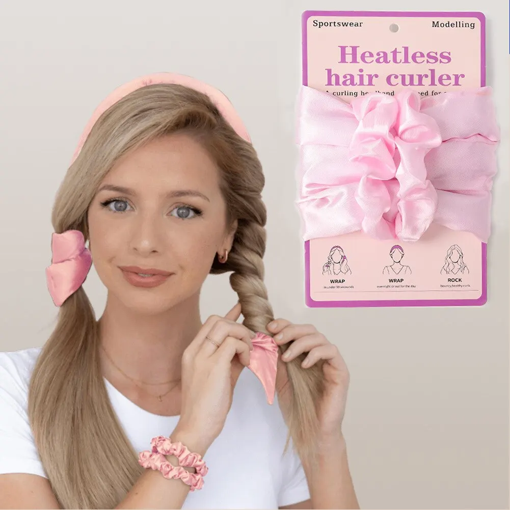 Heatless Curling Headband Silk Hair Curler Hair Scrunchie Without Heat Women Girl Hair Saving Sleep Curler Curling Iron