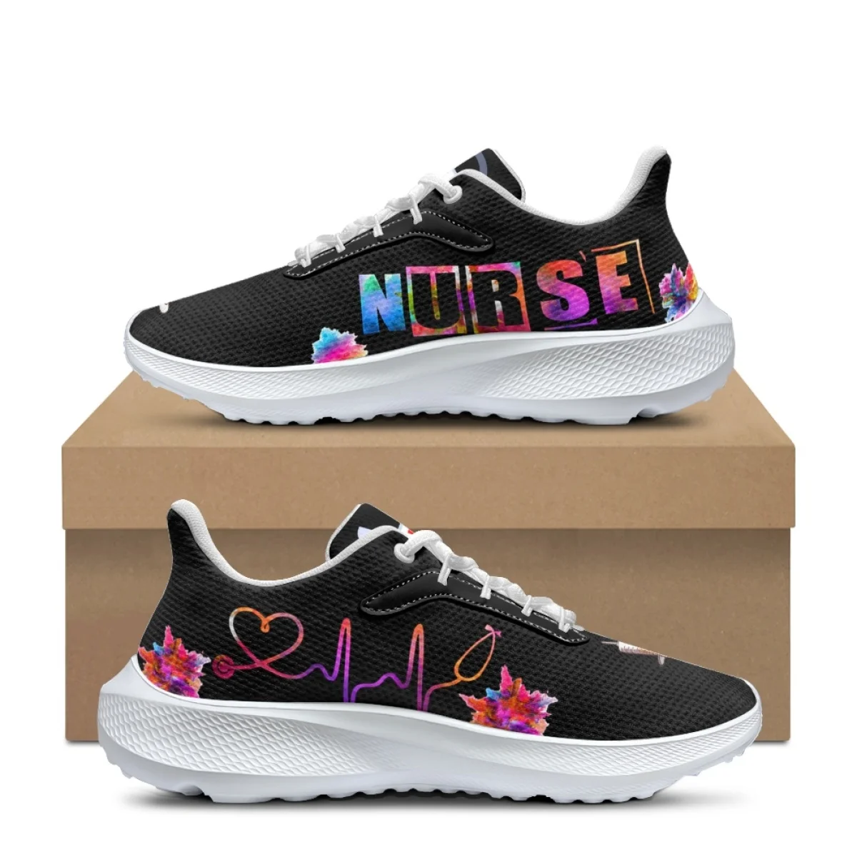 EMT EMS Paramedics Cartoon Nurse Pattern Men Spring Autumn Sport Shoes Outdoor Travel Breathable Woman Sneakers Print On Demand