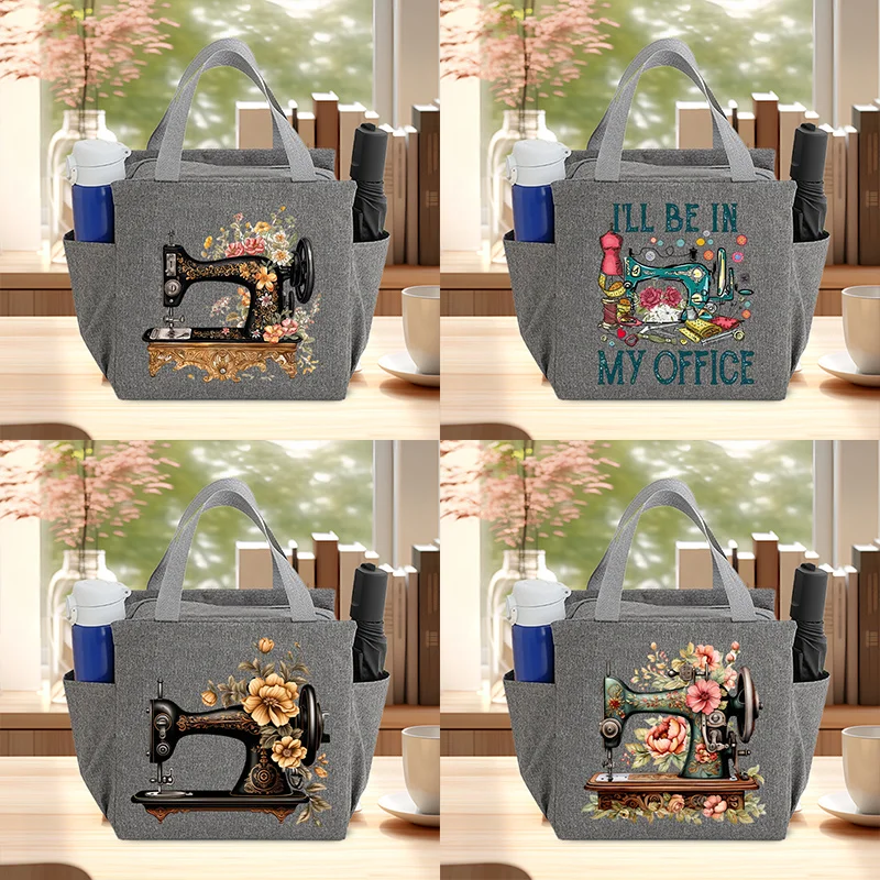 Handy and Stylish Floral Sewing Machine Handbag, Campus, Work: Fashionable and Practical Wo 's - Large Capacity