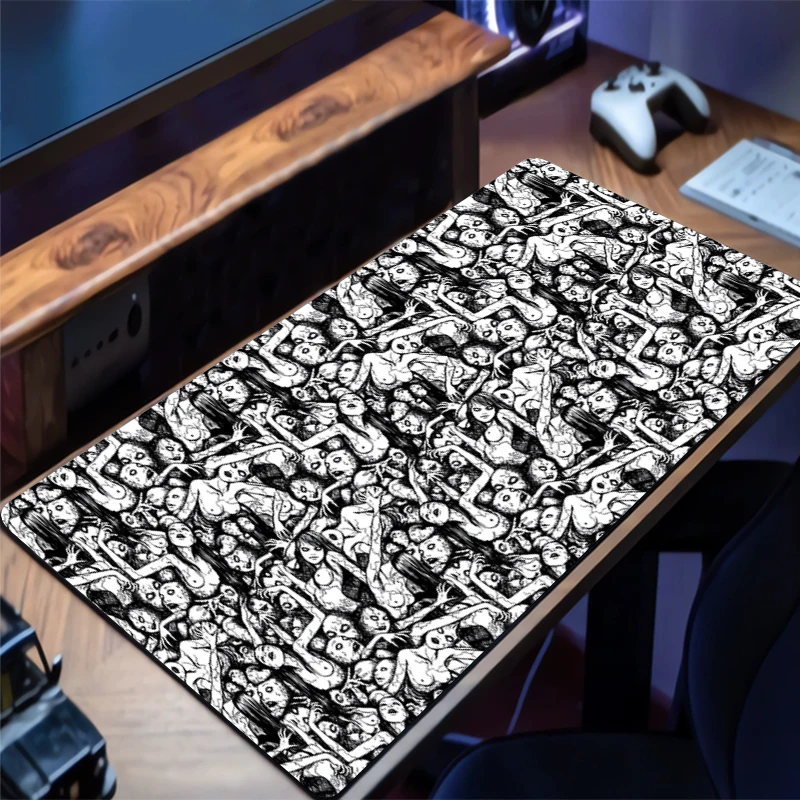 Mousepad J-junji Ito Computer Game Mouse Pad Gaming Accessories Large Non-Slip Printing Deskmat Keyboard Pad PC carpet Mousepad