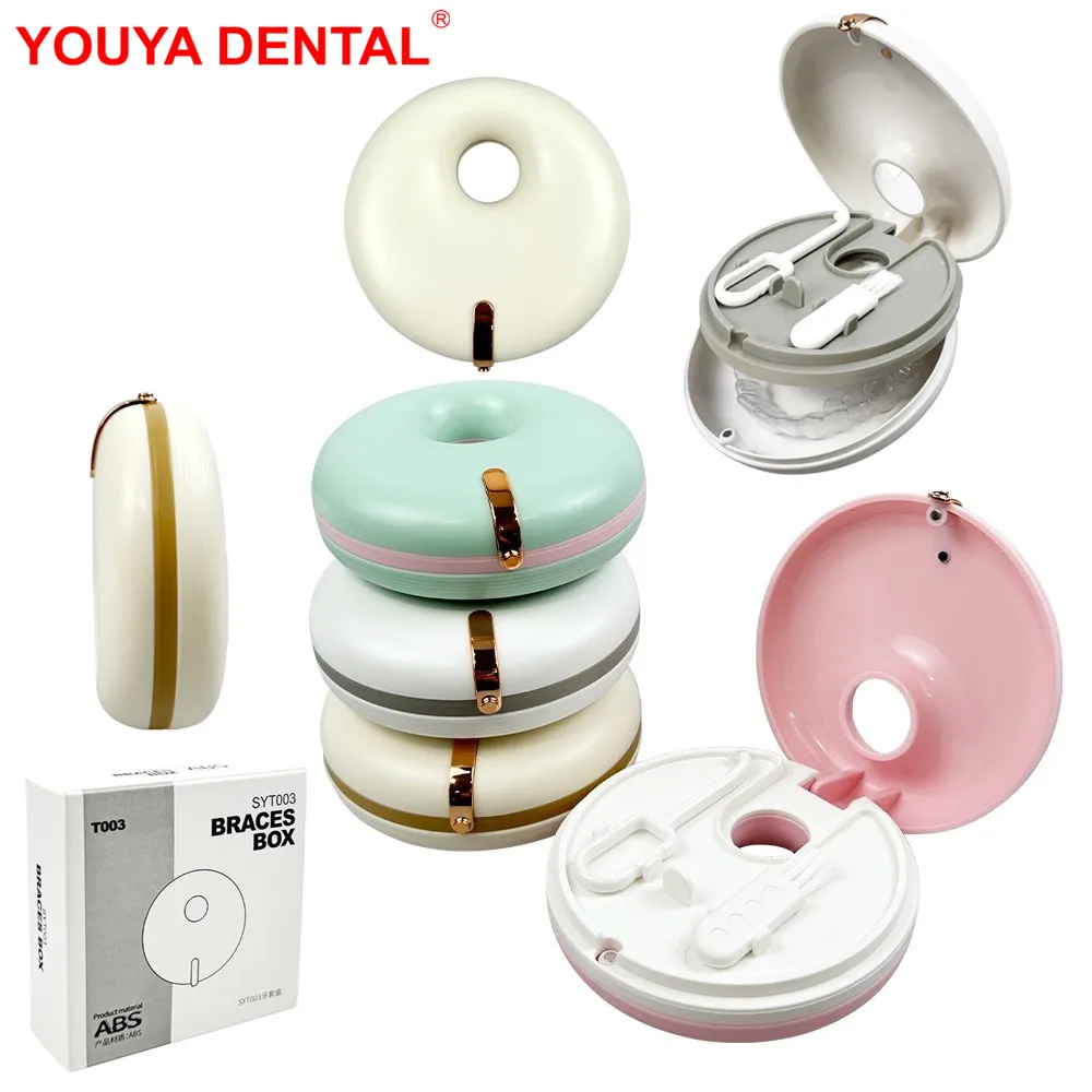 

Dental Orthodontics Braces Box Retainer Case Magnetic Portable Denture False Teeth Storage Box Remover Remover Chewies Organizer