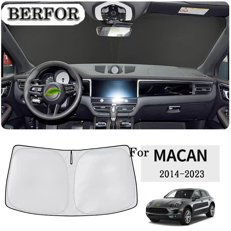 

For Porsche Macan 95B 2014-2023 Car Styling Nano-Insulat Windshield Sunshade Front Window Sun Shade Visor Interior Accessories