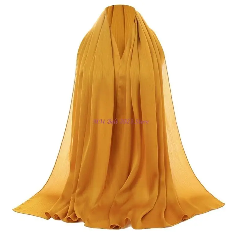 49ME Women Hijab Head Scarf Breathable Shoulder Wrap for Prayer Madrassa Daily Wear
