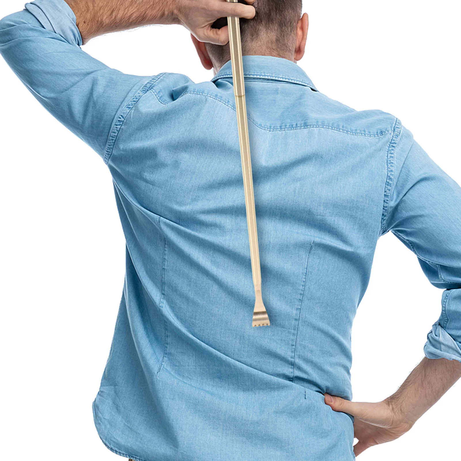 

Copper Back Scratcher Stick Long Metal Itch Relief Tool Ergonomic Self Massage Rod For Adults Portable Manual Massager