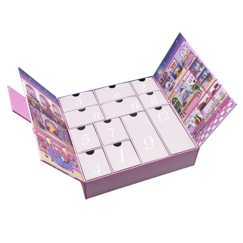 20 0piece.Custom.Custom Luxury Personalized Beauty Packaging 12 Days Drawers Empty Advent Calendar Boxes Jewelry C