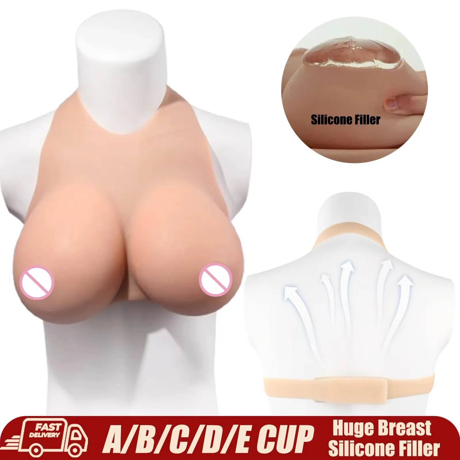 New Realistic Fake Boobs Breathable Forms Huge Silicone Filler False Breast Transgender Drag Queen Shemale Crossdress A/B/C Cup