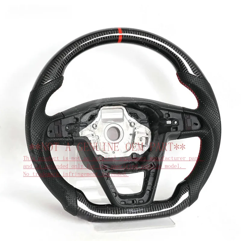 For Seat Steering Wheel Horn Cover Carbon Fiber Red Line Red Center Mark Upgrade Mod Style Horn Shell