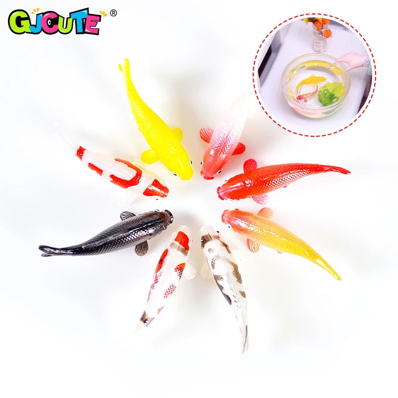 Dollhouse Miniature Glass Goldfish Fish Tank Bowl Mini Simulation Koi Carp Life Landscape Props Doll House Decor Accessories