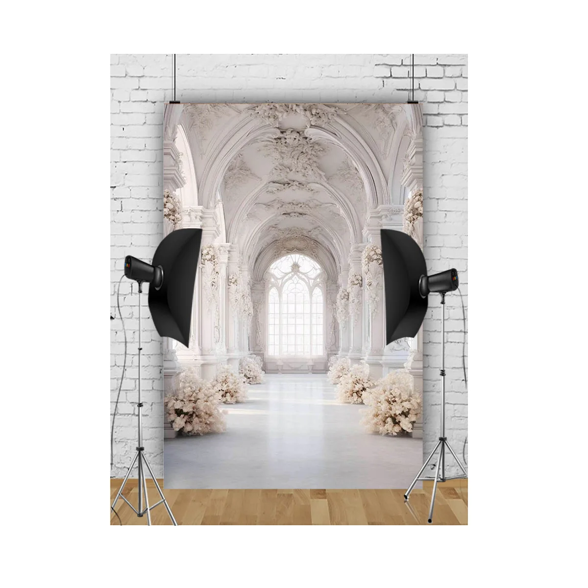 Indoor Stage Gradient Tones Halo Lighting Photography Background Portrait Shoots Wrinkle-Resistant Photo Studio Backdrops UV-04