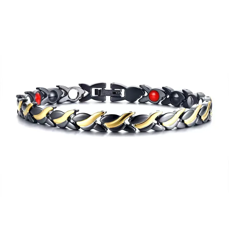

black gold bracelet Magnetic bracelet Classic turquoise inlaid bracelet Fashion women's bracelet adjustable, perfect birthday gi