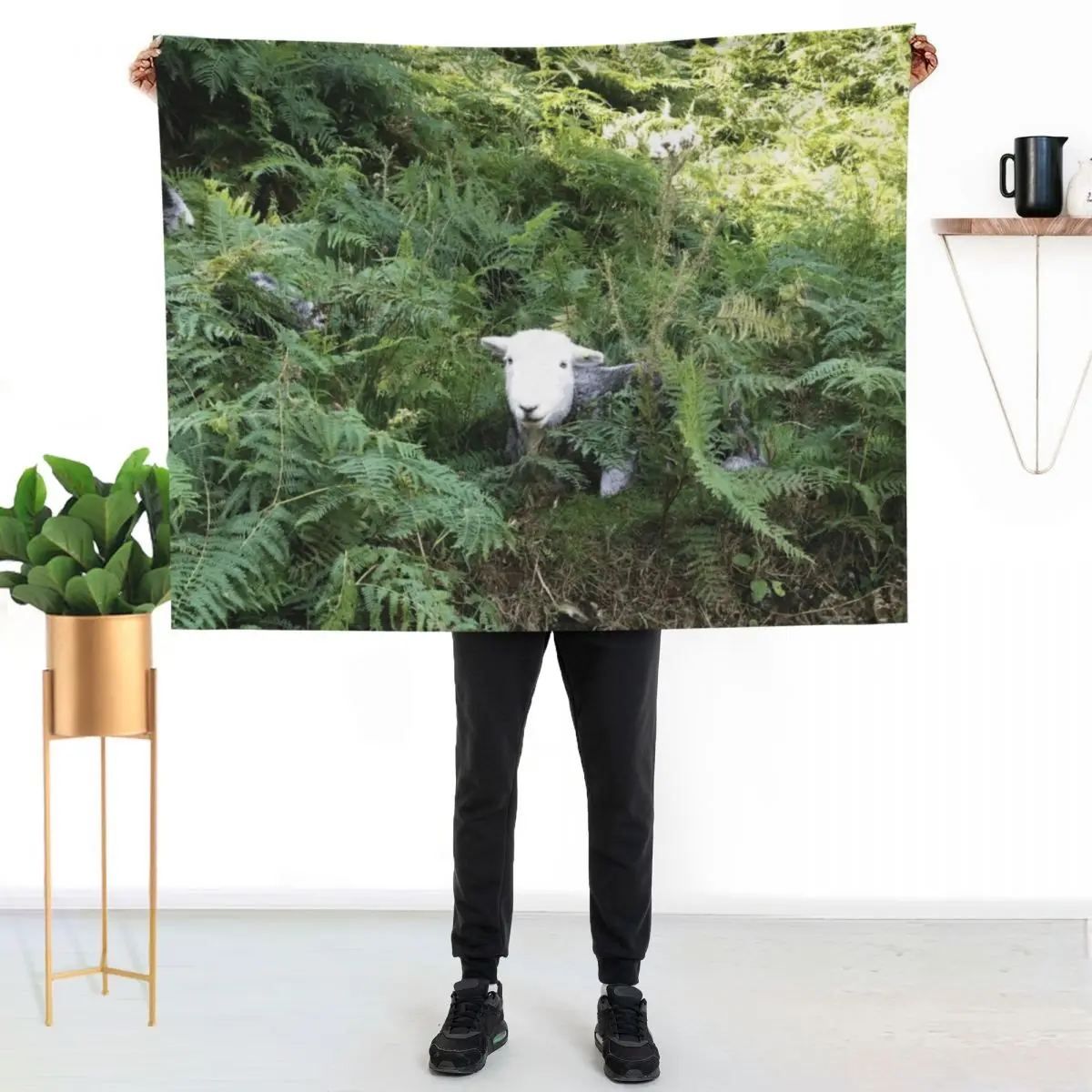 

Herdy sheep in the ferns in the lake district Throw Blanket Cozy Throw Blanket Birthday Gift for Him Her