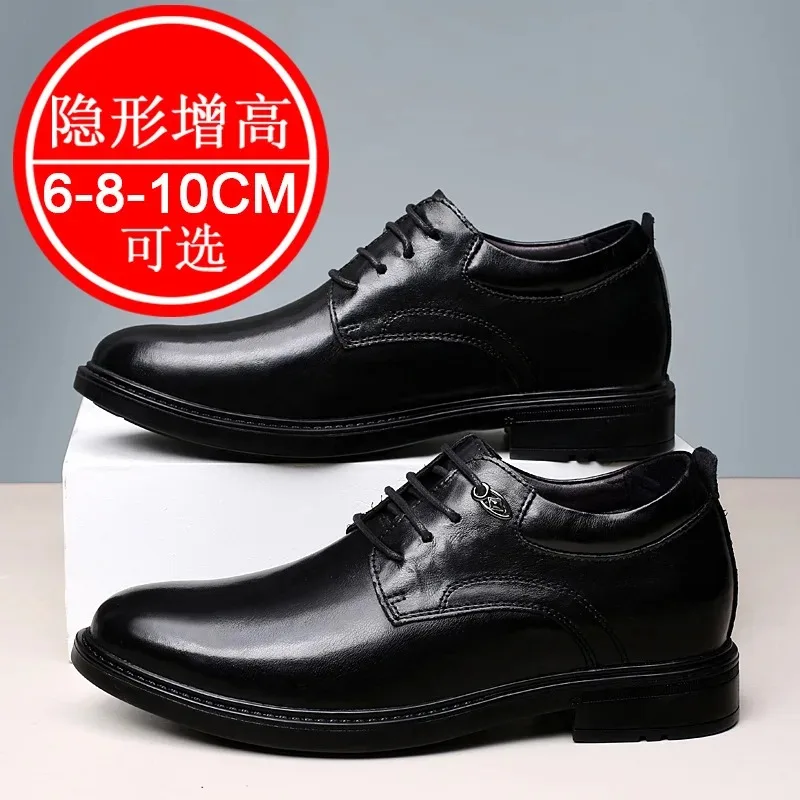 Chaussures rehaussantes décontractées en cuir pour hommes, 10 cm, invisibles, pour affaires et tenues formelles