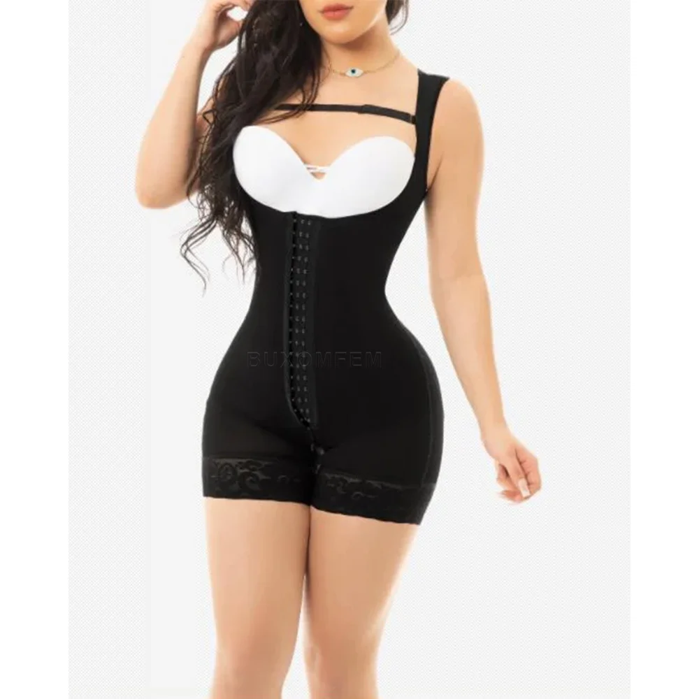 

Open Breasted Sleeveless Bodysuit Button Up Shapewear High-Backed Slim Fit Breathable Postsurgical Faja Waist Trainer Shaper