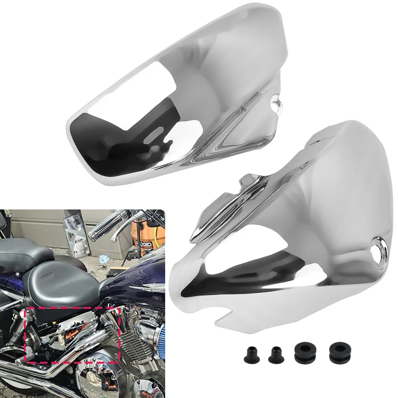 

Left Right Side ABS Battery Fairing Cover Protection Guard Chrome For Suzuki Boulevard Voluisa C50 VL400 VL800 2001-2017