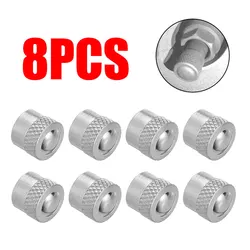 8pcs/set 8mm Car Valve Caps Metal Short Gasket Premium Tire Valve Cap Cover Auto Car Wheel Tires Valves Tyre Stem Air Caps