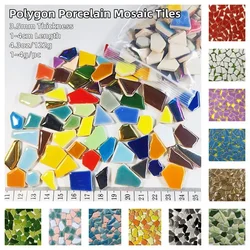 4.3oz/122g wielokąta porcelany płytki z mozaiką DIY Craft płytka ceramiczna mozaika materiały do produkcji 1-4cm długości, 1 ~ 4 g/sztuka, 3.5mm grubość