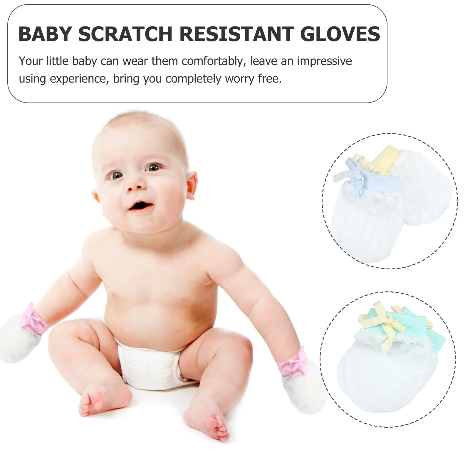 4 пары варежек для новорожденных, детские перчатки с защитой от царапин, очаровательный аксессуар из ледяного шелка для малышей, детские варежки, варежки для младенцев с защитой от царапин