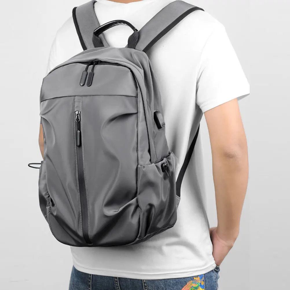 

1pc Men Backpack 14 Inch Laptop Bag Lightweight Waterproof Shoulder Bag For Students Travel Simple Computer Storage Pouch Casual
