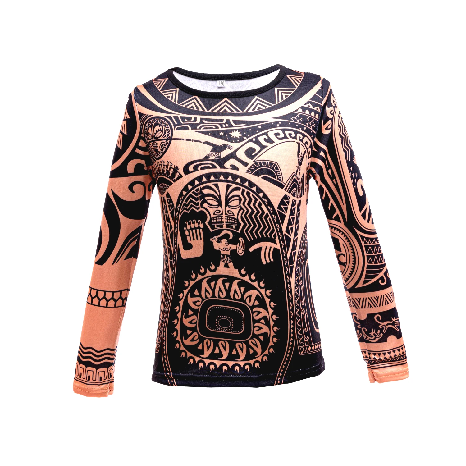 Moana Inspired Semi God Maui Costume for Kids Maoris‘ Tattoo Simulated Clothing Set Top and Pants Carnival Boy Role Play Warrior