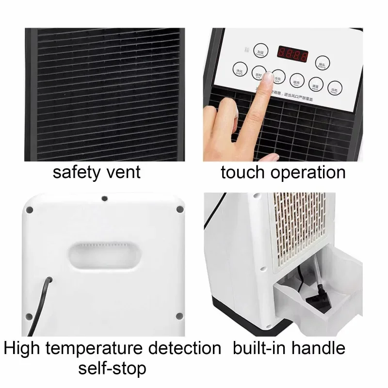 mini air conditioner fan portable space heating and cooling 1800W bathroom stand heater