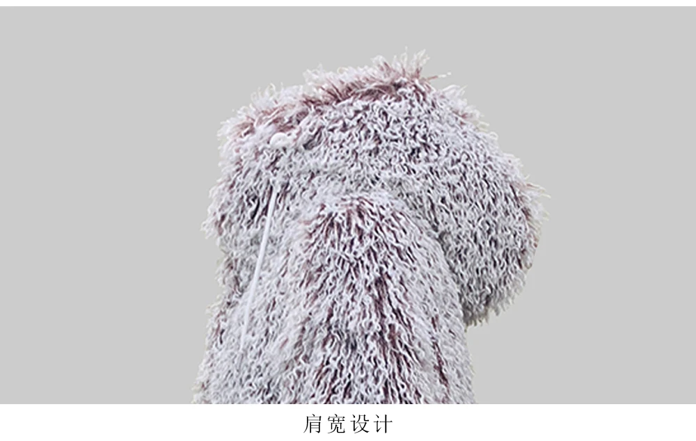 Nerazzurri Autumn Winter Oversized Thick Warm Soft Hairy Faux Fur Coat Women with Hood Single Breasted Luxury Designer Clothes