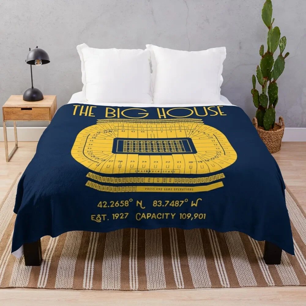 

Michigan Football Big House Stadium Poster Print Throw Blanket Easy Care Comfortable Blanket for Couch