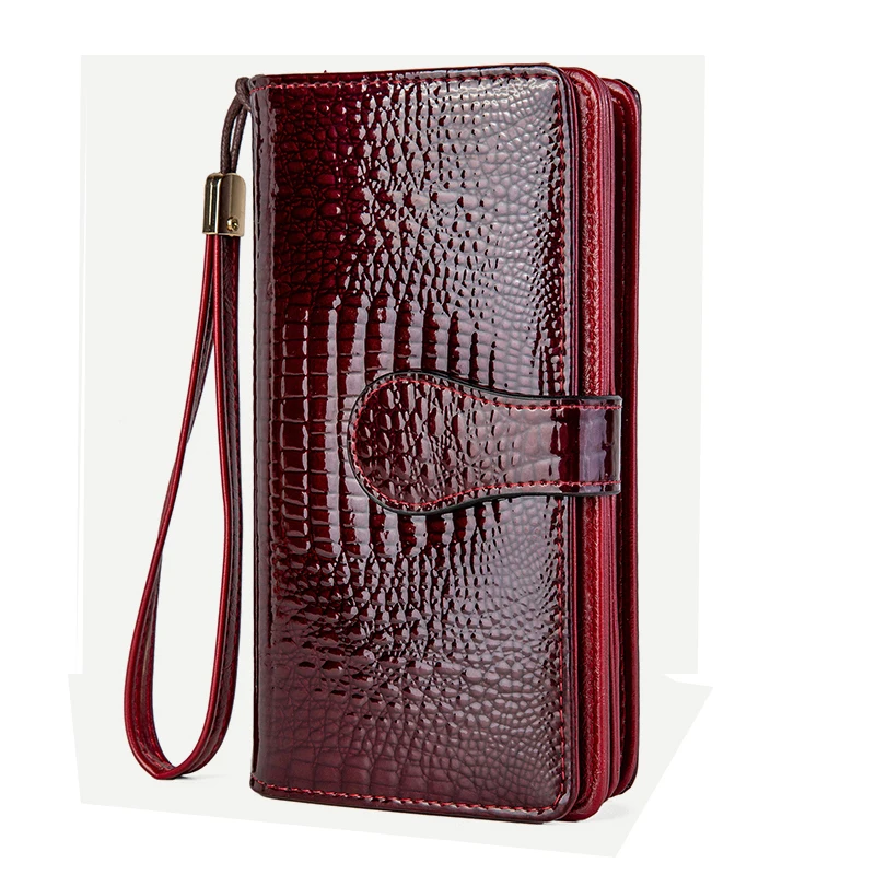 

RFID Card Holder Wallet Woman 2025 New Soft Cow Leather Purse Long Alligator Cowhide Clutch Bag
