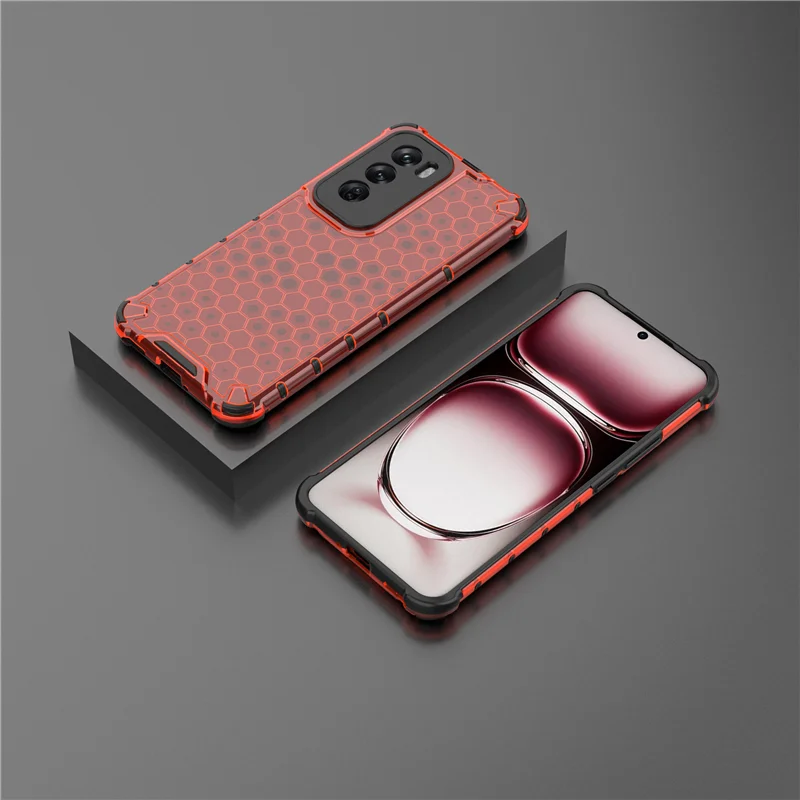 Voor Oppo Reno12 Case Oppo Reno12 5G Cover Honingraat Stijl Bumper Schild Beschermende Rug Telefoon Hoesjes Voor Oppo Reno 12 Pro Funda