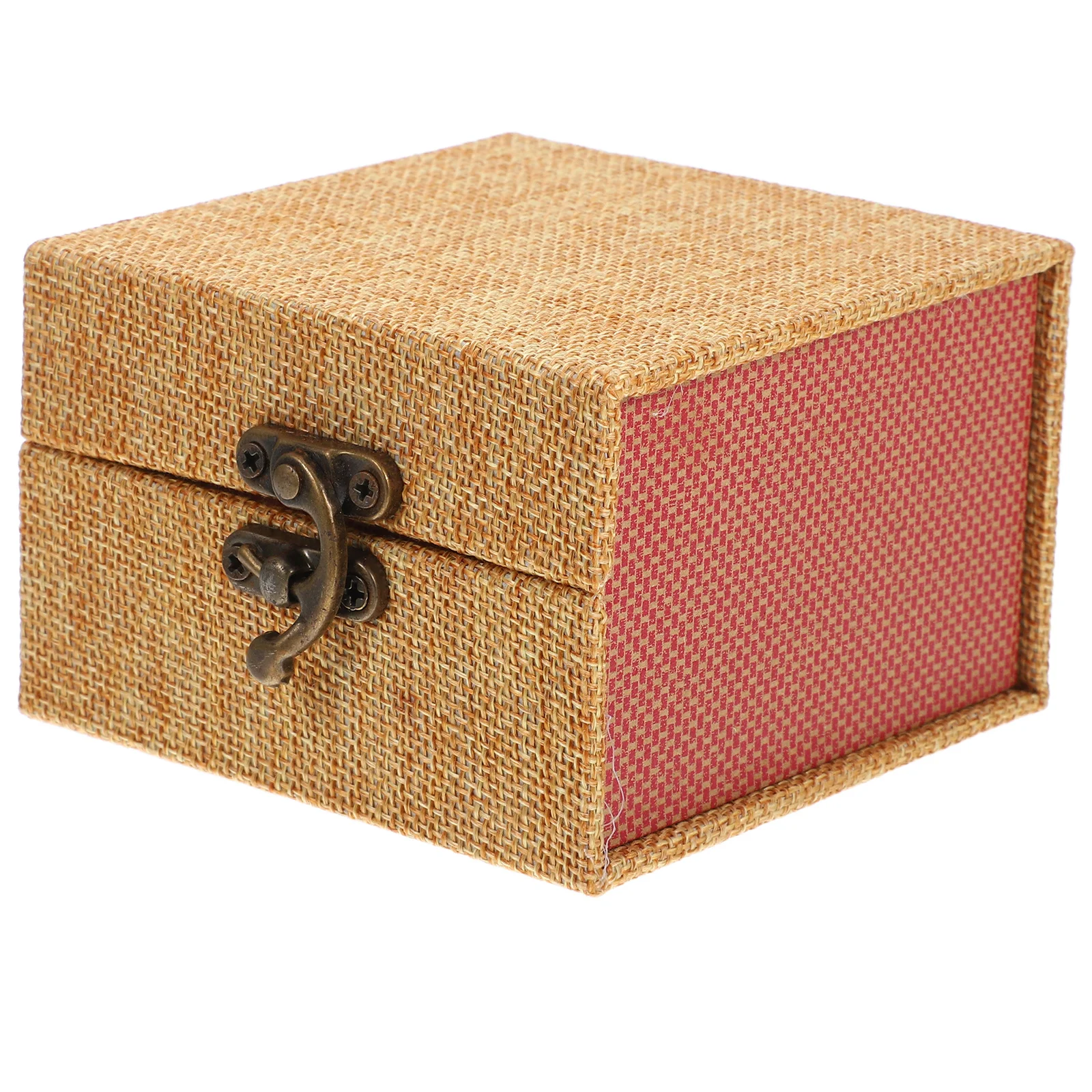 

Chinese Calligraphy Seal Painting Ink Paste Brocade Box Small Wooden Treasure Chest Jewelry Storage Box Vintage Calligraphy