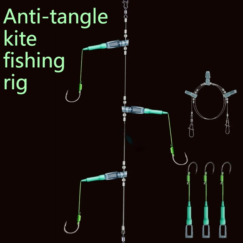 

Anti-tangle String Hook Rig 1‑10pcs Size 4‑13 Iseini Fishing Hooks PE Fishing Line Portable Easy To Store Fishing Accessories