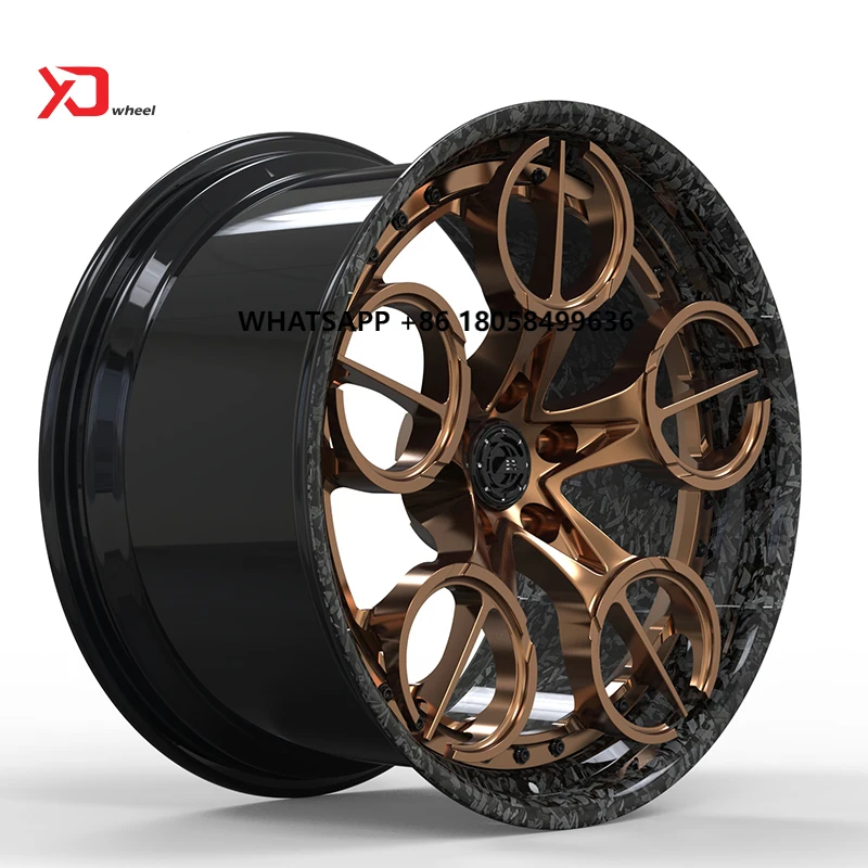 

XD Customized 2 Piece Carbon Fiber Lip Forged Wheels 18 19 20 21 22 Inch Alloy Wheel Rims For 5x112 5*120 Passenger Car Wheels