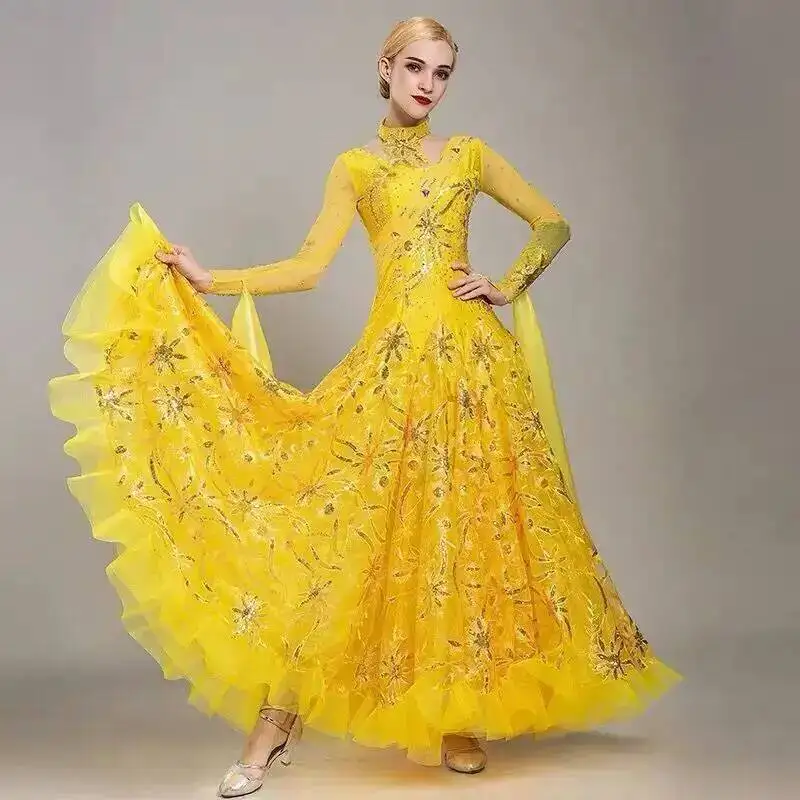 New Modern Dance Dress Handmade Hot Diamond National Standard Dress Social Dance Ballroom Dance Performance Costume