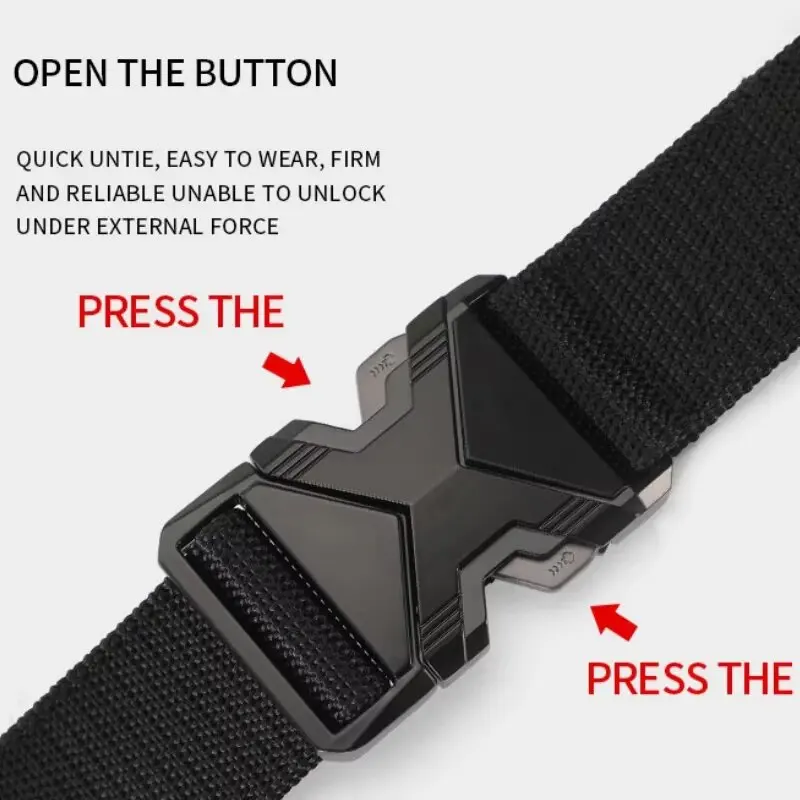 New Quick Release Plastic Buckle Sports Belt Breathable Men Belts Outdoor symmetrical buckle Pants Belt view 6
