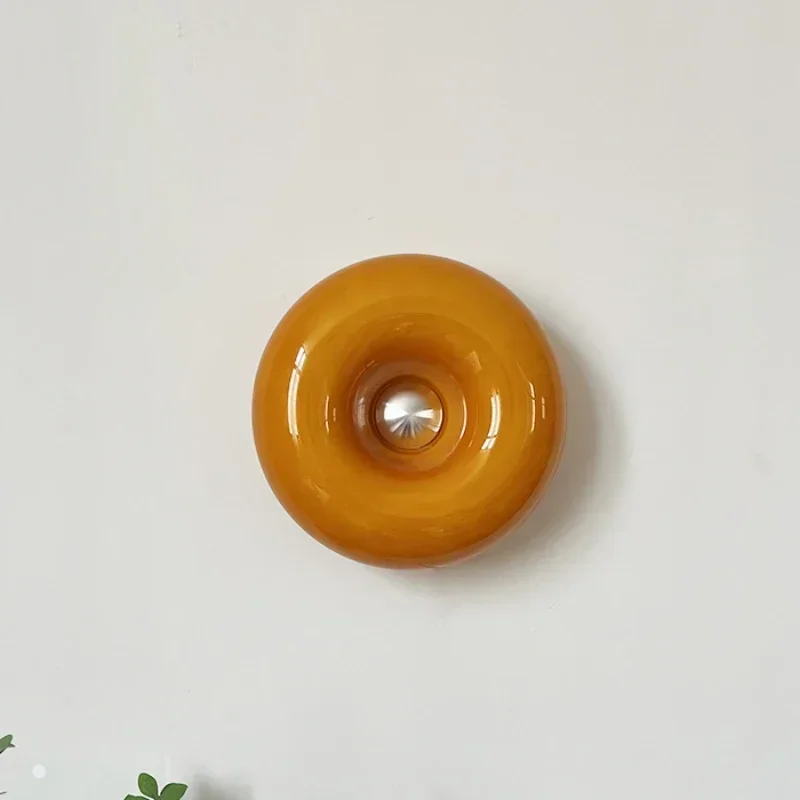 Donut wall lamp Bauhaus retro living room TV wall lamp Bedroom bedside lamp Atmosphere wall light