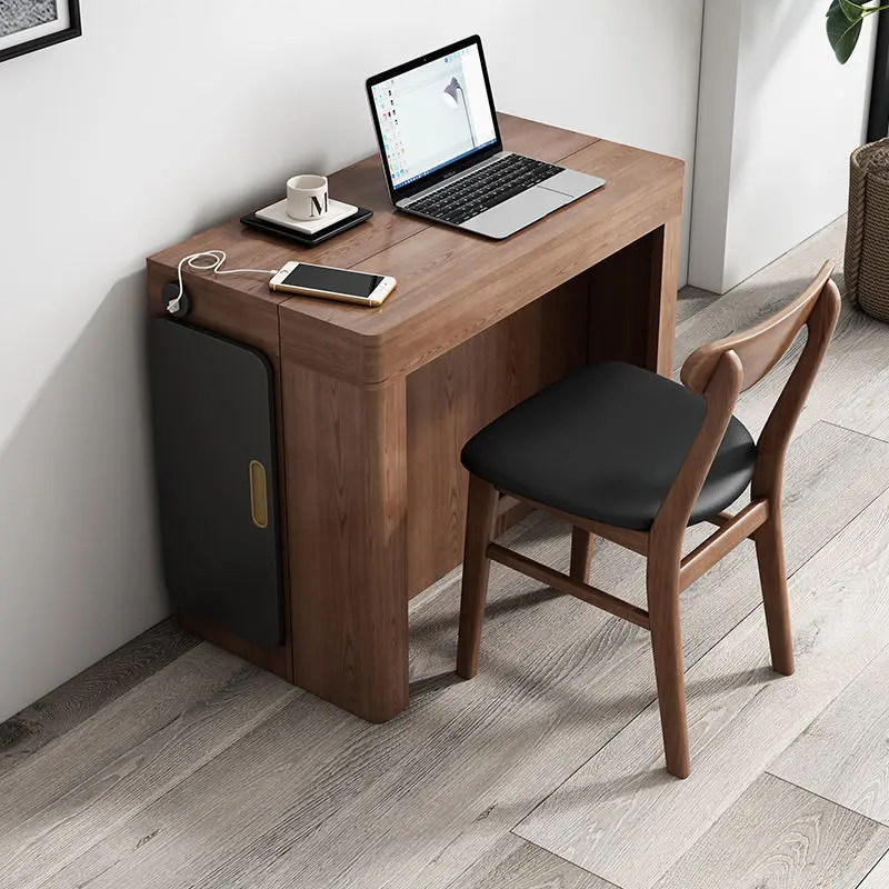 طاولة طعام قابلة للطي وكرسي مجموعة شقة صغيرة من الخشب الصلب قابلة للسحب لتوفير المساحة طاولة طعام منزلية #3