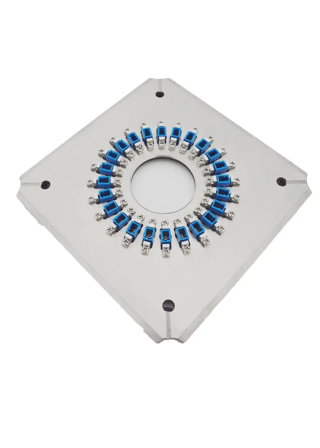 Four Corner Pressurized Fiber Optic 24 Connectors LC/PC-24 Polishing Jig LC UPC Fiber Jumper Polisher Fixtures Discs