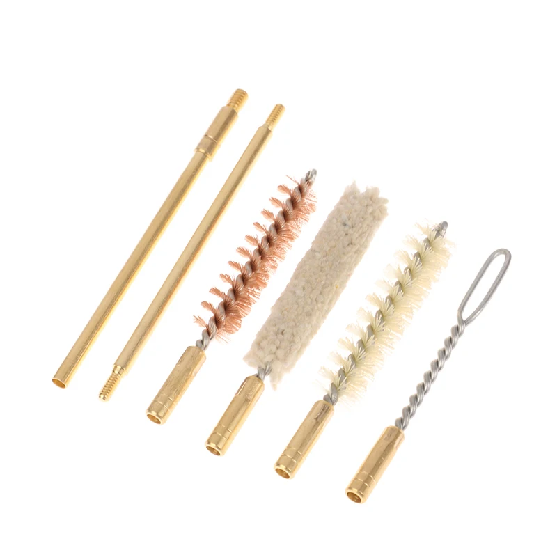 7Pcs/Set For Pistols Cal.38/357/9MM Outdoor Gun Cleaning Tools Hand Gun Rod Brush Pocket Size Pistol Cleaning Kit