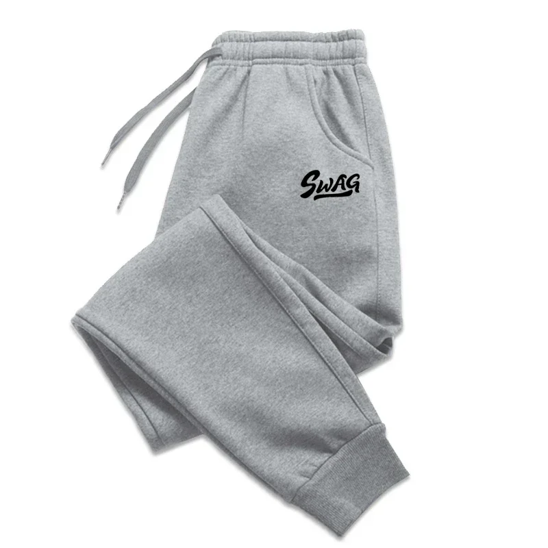 SWAG Printed Sweatpants Younger Spring Autumn Fleece Warm Sport Pants Outer Jogger Pants Soft Comfortable Trousers