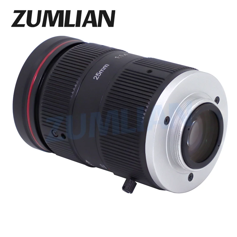 ZUMLIAN 12MP ITS Lens 25mm Fixed Focal Length 1.1 Inch F1.4 C-mount CCTV Lens For Intelligent Transportation And Traffic Camera