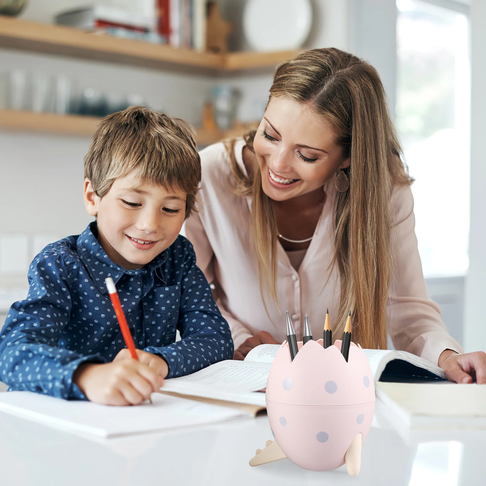 2 قطعة حاملي أقلام بيضة الديناصور لطيف الكرتون قلم رصاص المنظمون سطح المكتب تخزين منظم مكتب حاوية فرشاة للمكياج #2