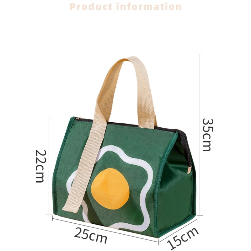 Thermal Insulation Lunch Box Handbag Worker Bring Lunch Bag Woven Ribbon Thickened Waterproof Aluminum Foil Lunch Box Bag