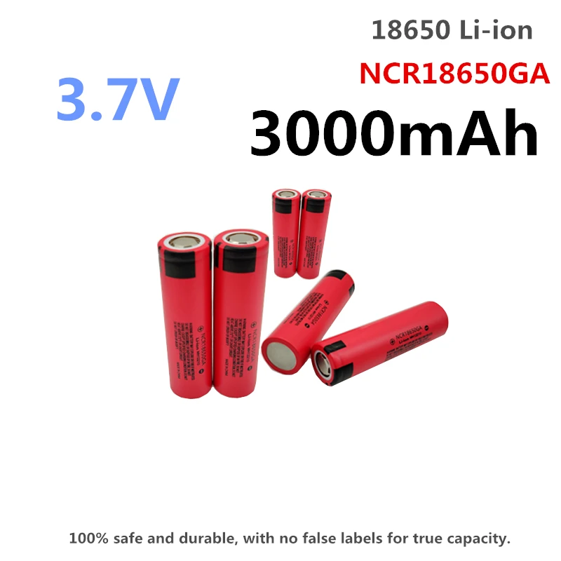 100% safe and durable, actual capacity 3.7V 18650 3000mAh lithium-ion NCR18650GA rechargeable multi-functional battery+charger