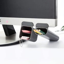 Creative Pasteable Pc Screen Pen Holder Desktop Storage Boxes Desk Pen Pencil Organizer Office Storage School Stationery Holders