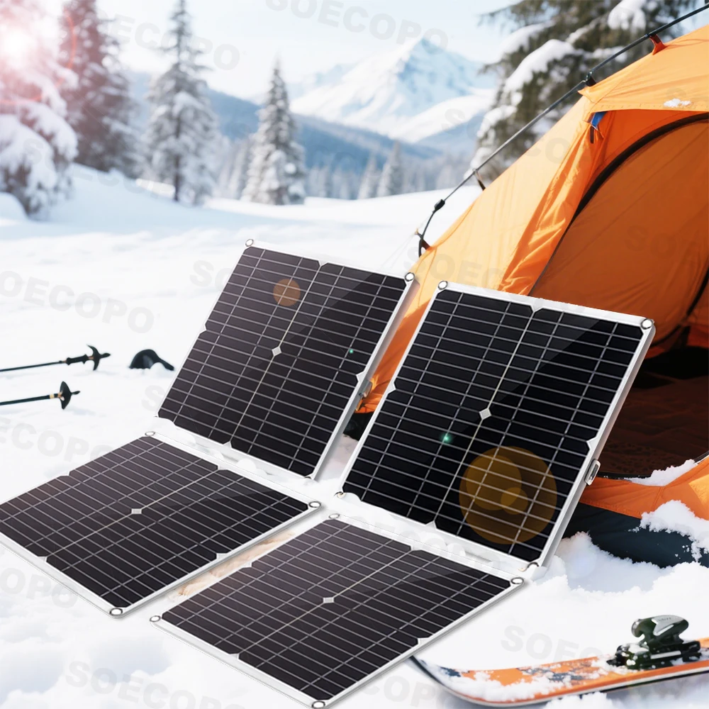 SOECOPO 1200W Portable Solar Panel Kit with 4*300W Solar Panels Free 100A Controller Dual USB 5V Ideal for Camping Charge Phone