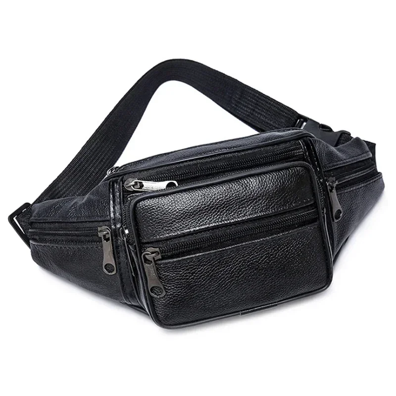 PU Leather Bag Waist Belt Male Artificial Fanny Pack Fashion Luxury Small Shoulder Bags For Men