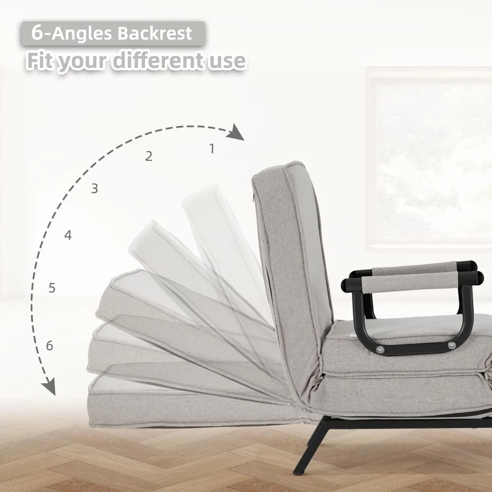 كرسي نوم منجد قابل للطي مع وسادة وأريكة استرخاء قابلة للتعديل للترفيه #5