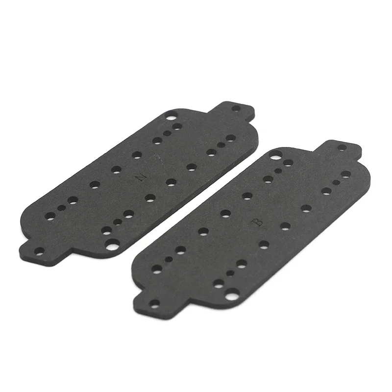 2Pcs Fan Fret Pickup Fiber Baseplate for 7-String Pickup N-9.62/B-10.4 Incline 24 Degree Black