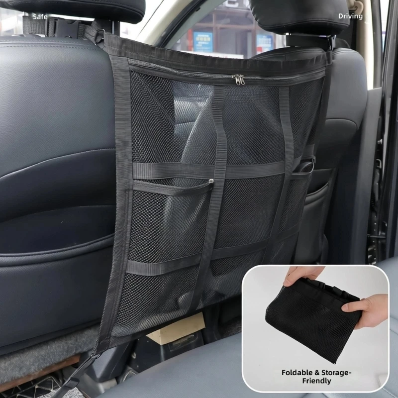 31BC Rear Cabin Pet Barrier with 9 Mesh Sections, Hanging Fasteners and Lower Attachments, 59 x 59cm Panel for Dog Commuting