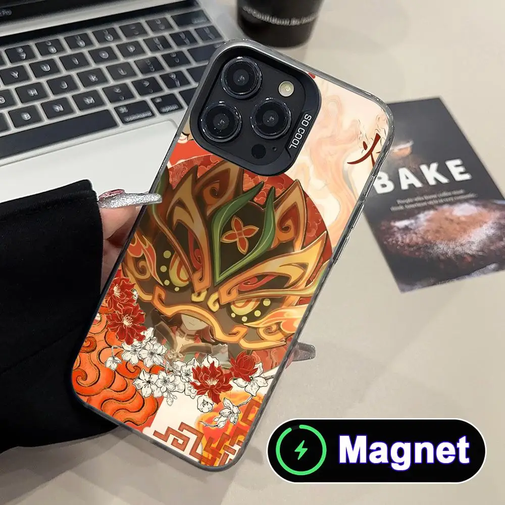 

Game GI Gaming Phone Case for iPhone 17 16 15 14 13 12 11 Air Pro Max Plus Colorful Silver Magnet Cover